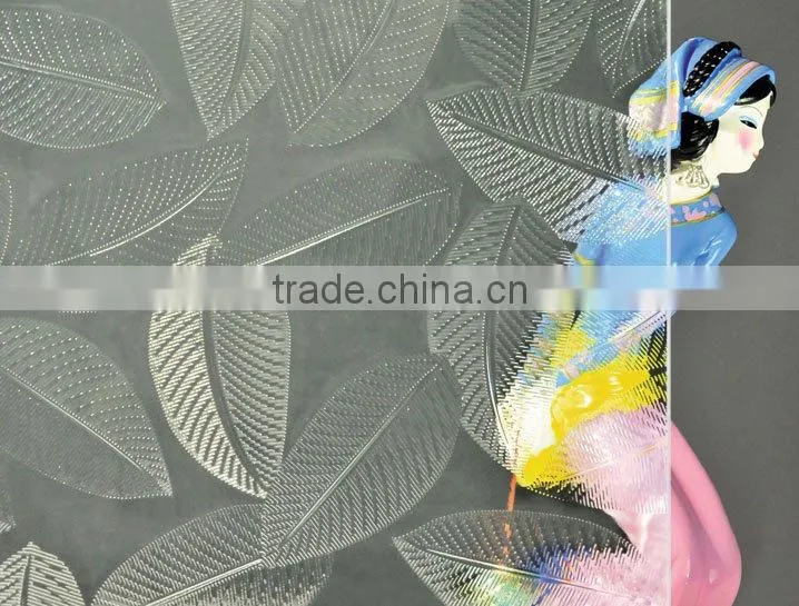decor beauty acid etched pattern glass