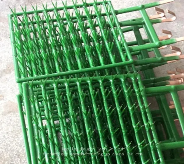green Thermoplastic Polyethylene Powder Coating for Electroplating Racks Jigs