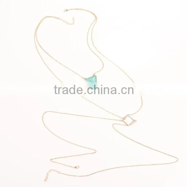 2015 New products geometric triangle rhomobus tophus body chain