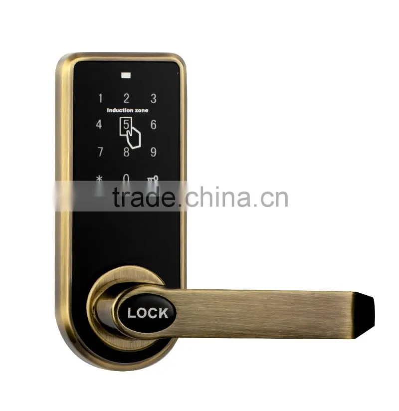 OSPON touchscreen digital latch bolt door lock,silver color,antique bronze