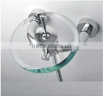Wall Mounted Glass Waterfall Shower Faucet Bathtub Mixer Tap