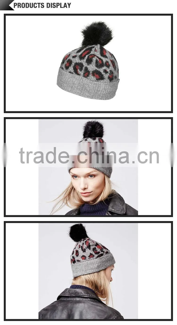 High quality fashion knit pattern trapper hat