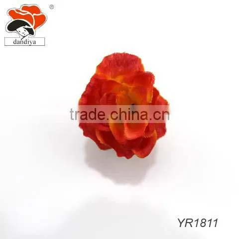 2015 popular hot selling Wholesale high quality cheap fabric red flower ring