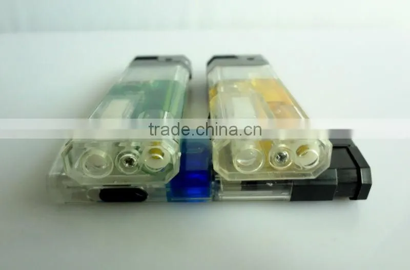 Plastic material color gas electronic cigarette lighter with led torch