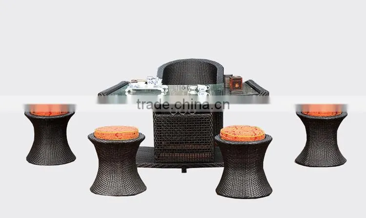 Garden Wicker Furnitures Round Shaped Outdoor Synthetic Plastic Rattan Furniture