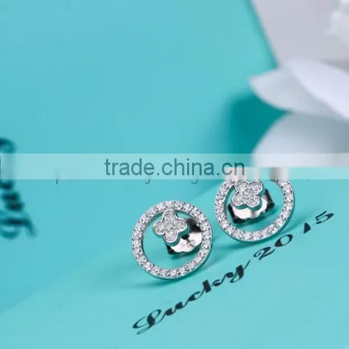 hot sale new products 925 silver diamond earrings for 2015
