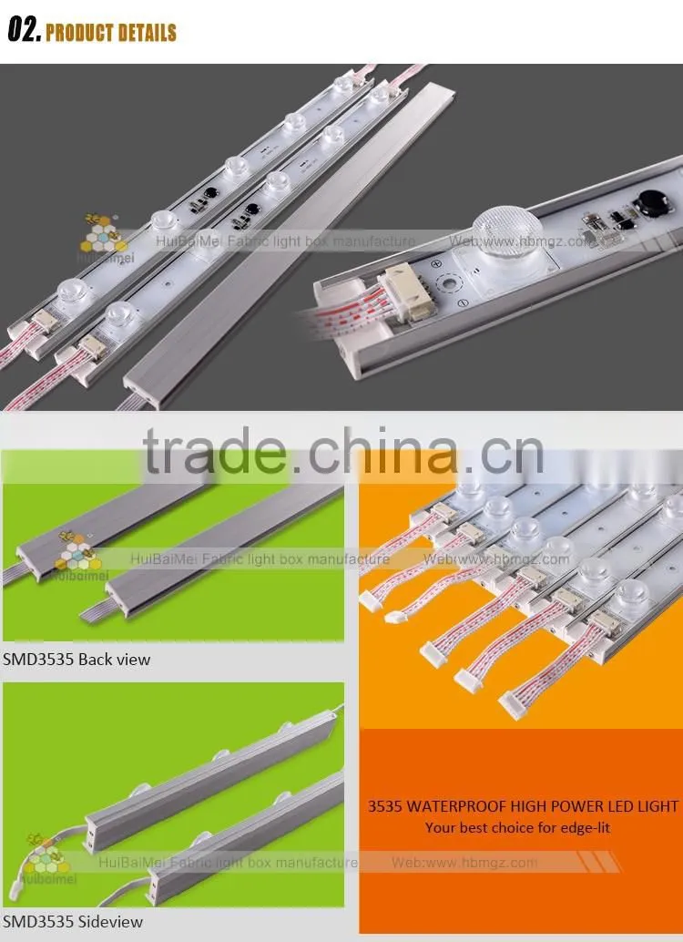 3 year warranty outdooor edge-lit led SMD3535 for double side light box