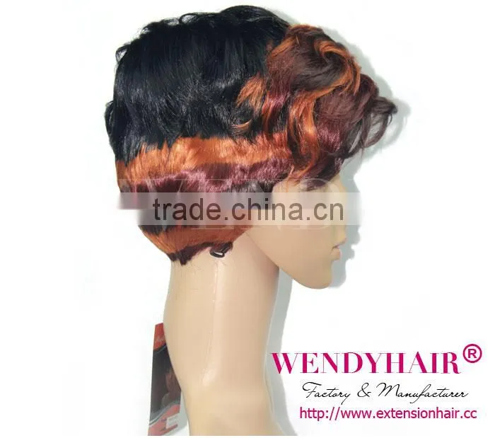 Chinese Manufacturer layered wigs with bangs synthetic u part wig