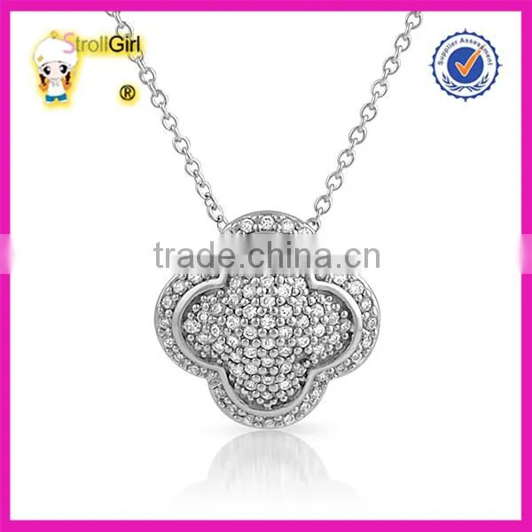 Wholesale CZ stone pave chain necklace S925 sterling silver infinity necklace
