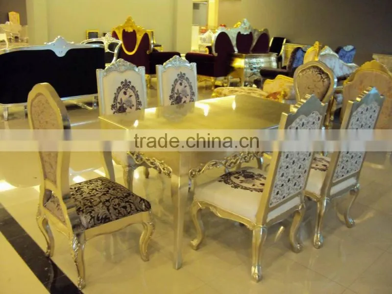 Antique classical dining table and chair set D1082