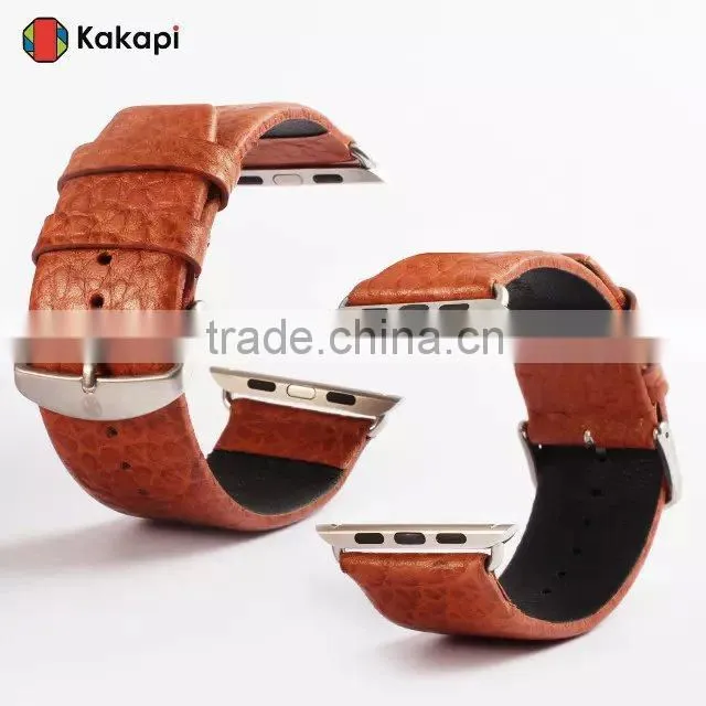 38mm Genuine Leather Strap Wrist Band Replacement Metal Clasp for Apple Watch All Models 38mm MT-3913