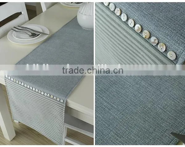 Button Faux Linen Table Runner 33 x 120cm Home Decor Simple Table Runner