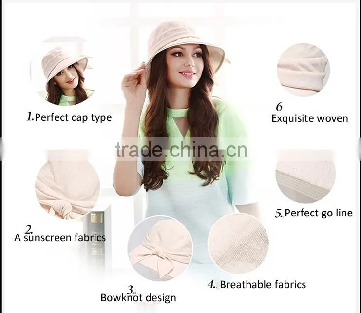 Factory Wholesale Summer Sun Hat Fashion Women Beret With Bowknot Design