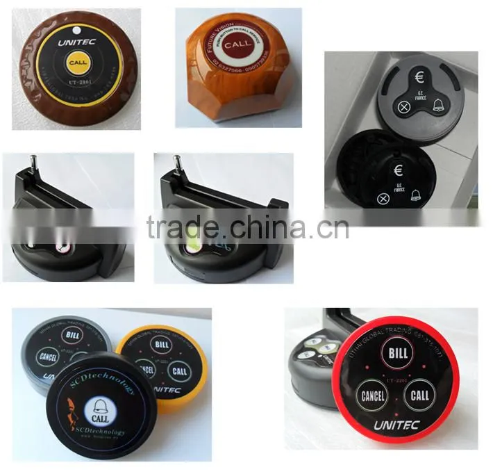 restaurant equipment with led display screen and 3-key table button for waiter service client