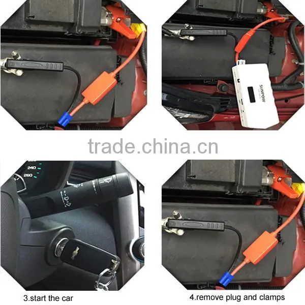 sunpow 12v lcd screen 12000mah hot selling charger for fireengine battery jump starter with Safety Hammer