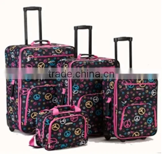 stock stocklot overstock closeout 3pcs 4pcs printed carry on trolley suitcase set