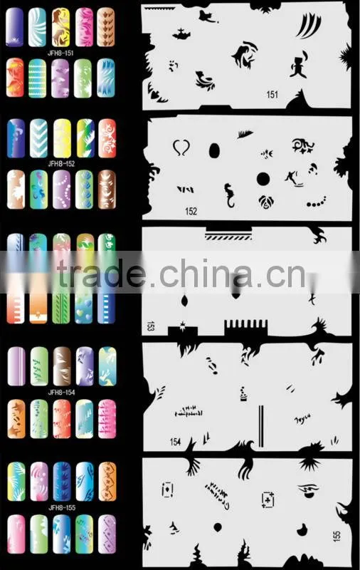 Airbrush Stencils For Nail Art Paint Air Brush Salon 320 Design (20 Sheets) Set No.8
