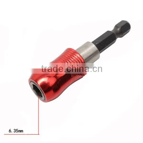 2 Set 1/4 Inch Hex Bit Tip Holder Screwdriver Bit Extension Bar Electric screwdriver Red AR-64