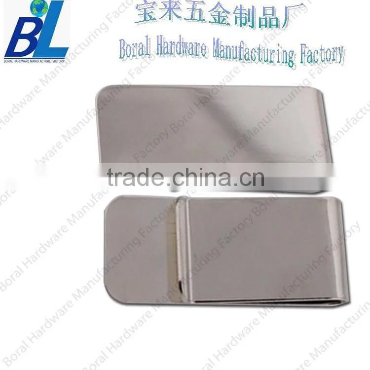 Simple blank stainless steel metal money clip for promotional gifts