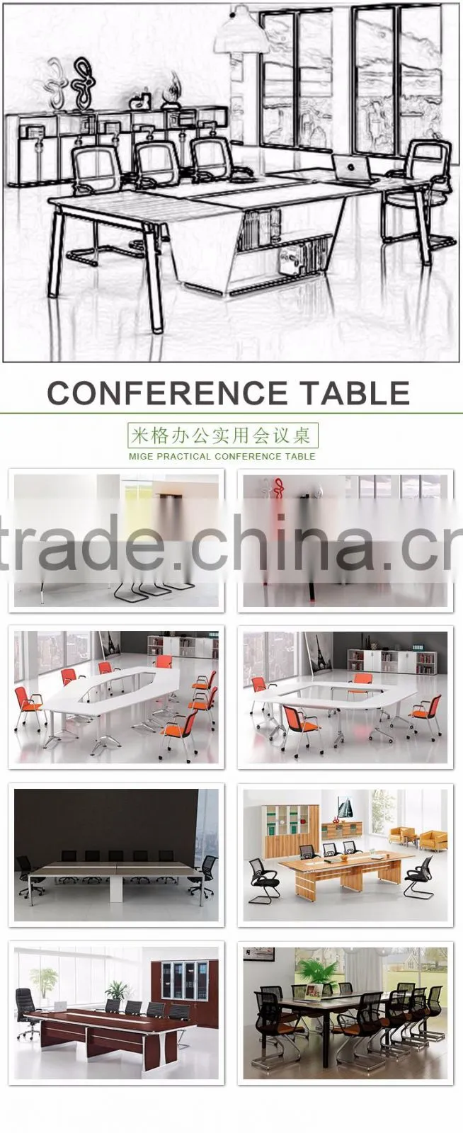 MDF modular square conference tables