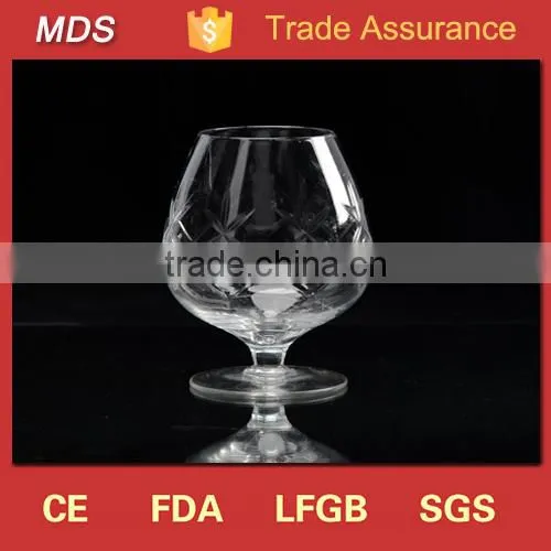 Drinking glassware brandy crystal snifter glass with short stem