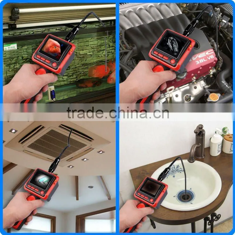 2.4" LCD 9mm Probe 4 LED Lights Video Endoscope Borescope Inspection Camera