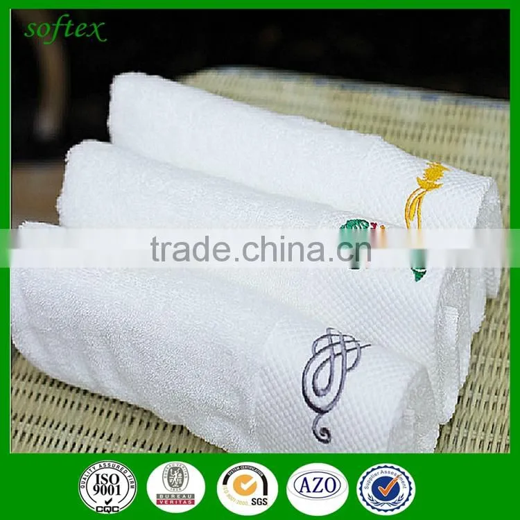 GaoYang towel factory100% cotton dobbby white hotel towel embroidery logo hotel gift face towel