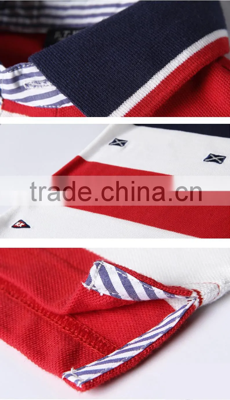 High quality Classic mens 100% cotton yarn dyed stripe rugby style for polo shirt design