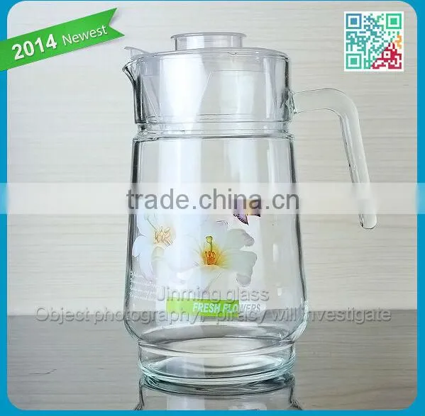 wholesale glass tea set with decal