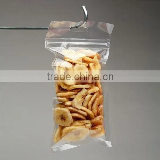 reclosable Hanging Zipper Barrier Bags clear for food protecting