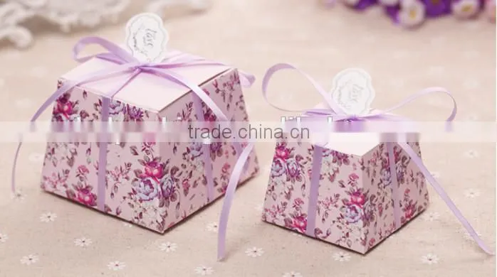 Printing lables candy box,beautiful paper card wedding candy box