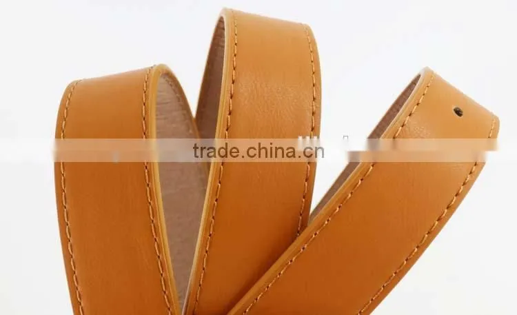 New Designer ladies leather belt with high quanlity brown pu leather buckle in yiwu