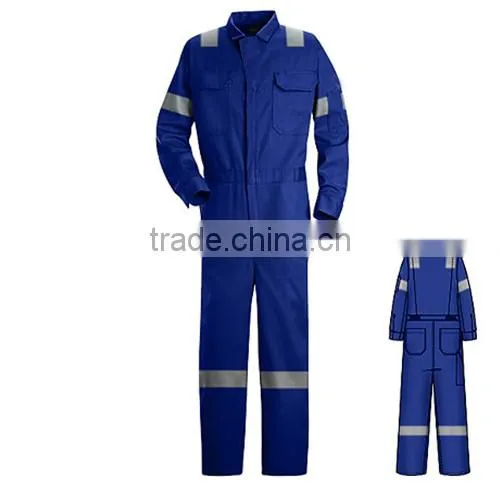 Safety orange coverall with reflective tape