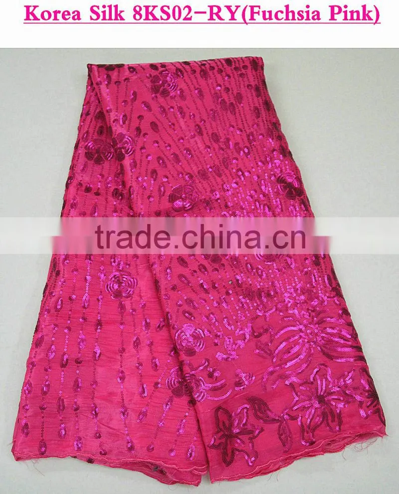 2015 fashion shtyle washable silk fabric heavy silk fabric pink silk brocade fabric for party dress