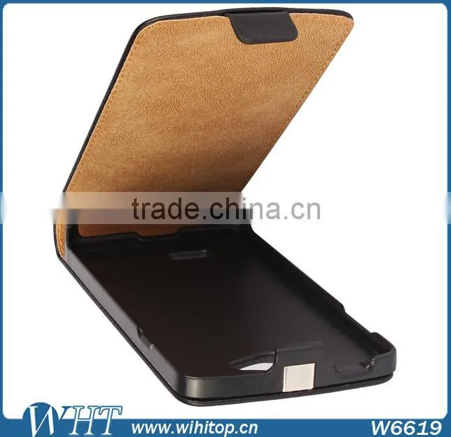 2015 New Mobile Phone Case Vertical Style PC+PU Leather Flip Cover for LG F60