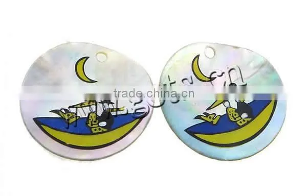 34x34x2mm Natural Seashell Natural Freshwater Shell Pendants