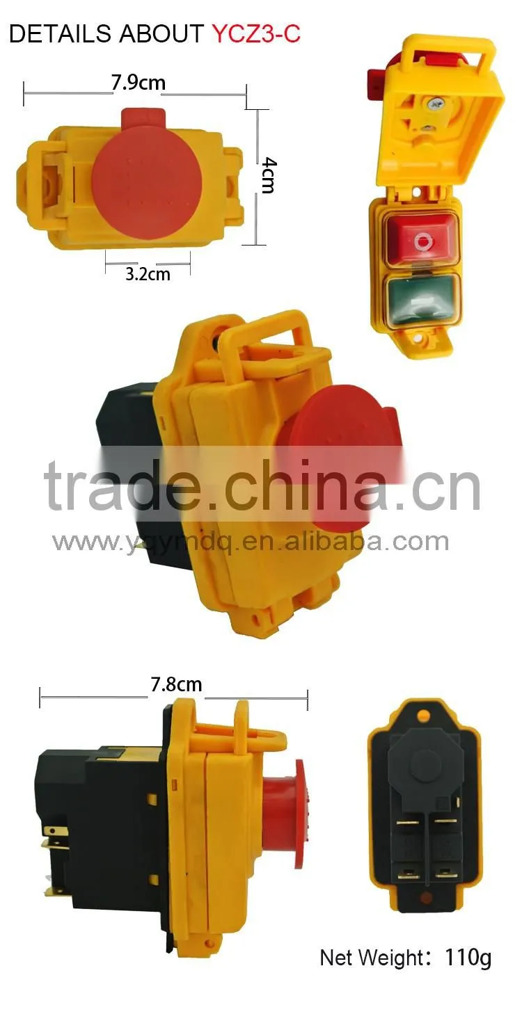YCZ series waterproof explosion-proof push botton solenoid ignition switch remote control high current low voltage meat grinder