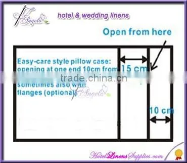 250TC white plain sateen Oxford style pillow sham, sateen pillow sham with flanges/borders for hotels