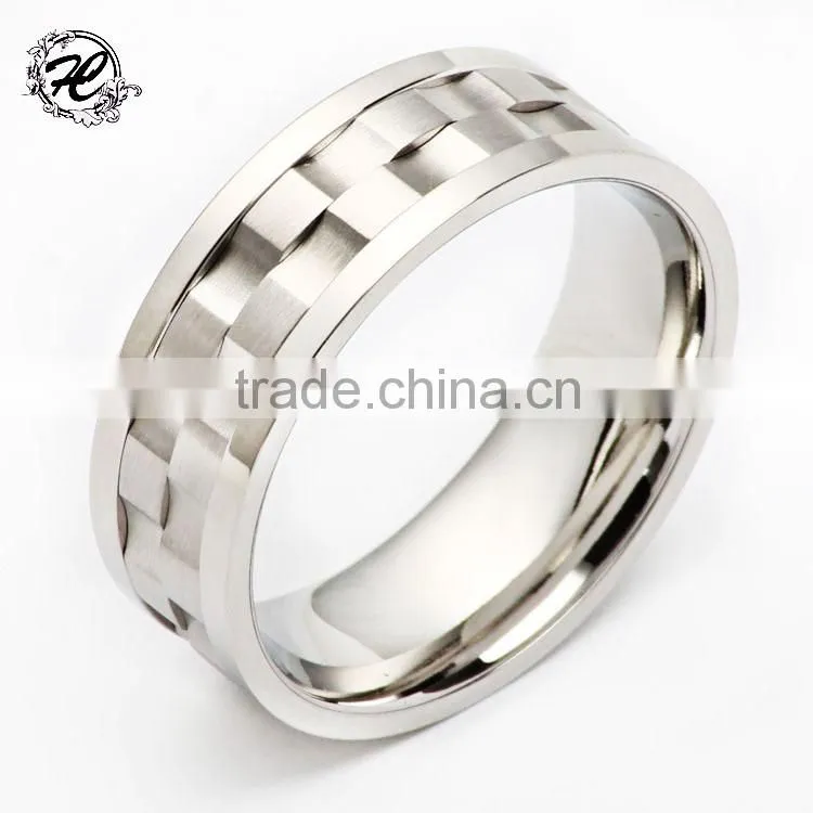 Custom cheap wholesale gold men stainless steel screw gear ring