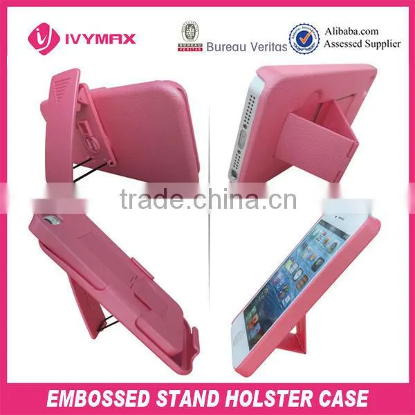 new product plastic embossed holster case for iphone5 mobile phone case