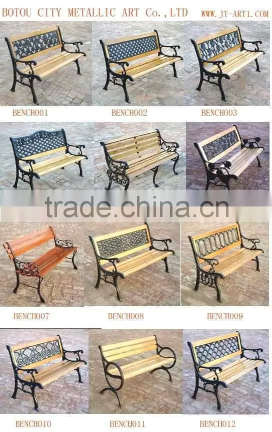 Garden Cast Iron Bench With Handrail and Backrest High quality and cheap