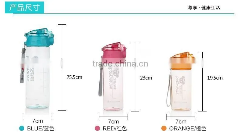 travel bottle/bpa free water bottle/plastic sports bottle with straw