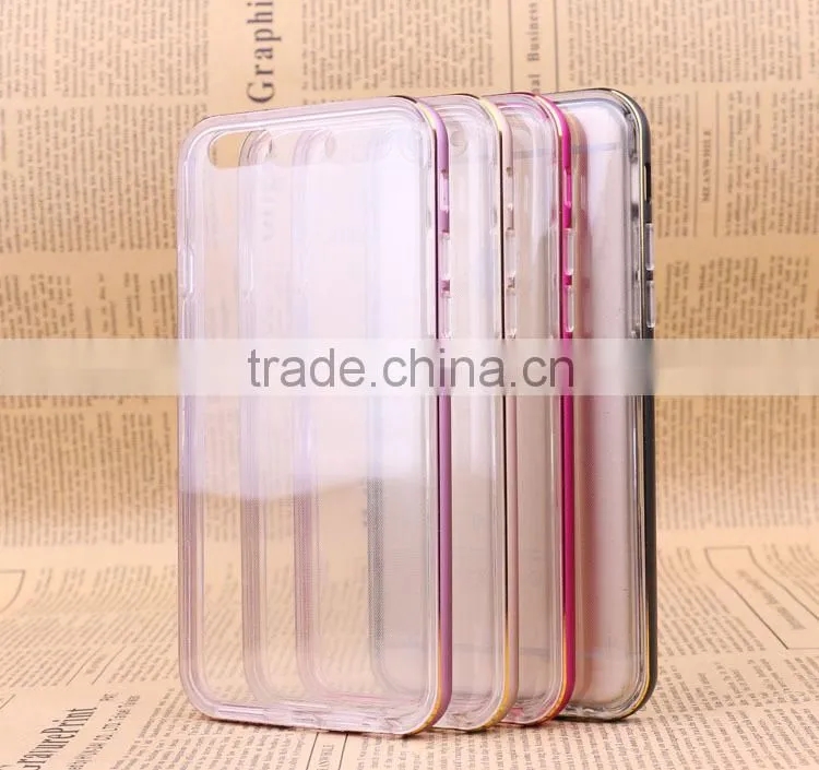 ultra-thin tpu cover with bumper frame case for iphone6 phone back cover for iphone mobile back cover