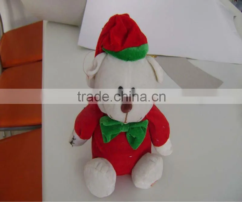 cheap and nice white plush valentine teddy bear toys with green wings