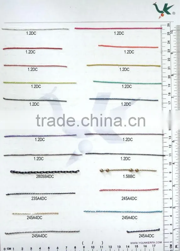 Wholesale 1.2DC Faceted Brass Ball Chain in different colours