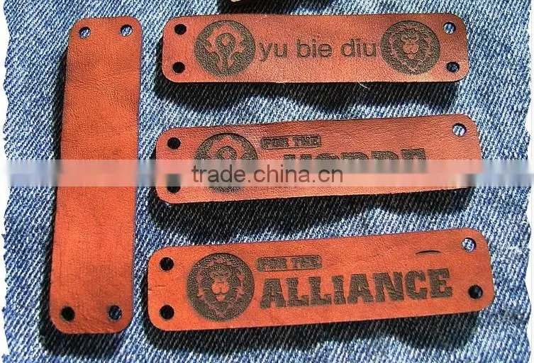 embossed jeans leather label with logo you want