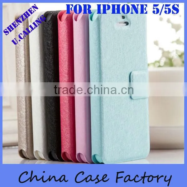 Great Classic Design Leather Flip Case For Apple iPhone 5/5S Wallet Leather Case
