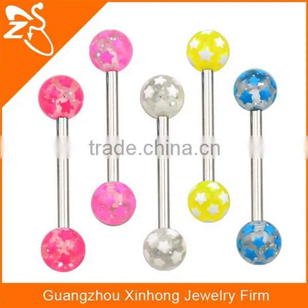 Wholesale Rainbow color tongue barbell rings hot sell body jewelry