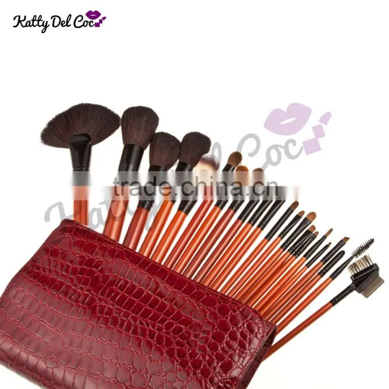 22pcs professional makeup brushes top grade goat rosewood Crocodile skin