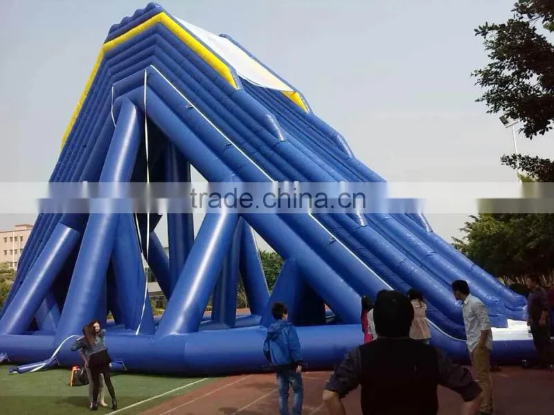 Custom size blue long giant inflatable water slide for sale